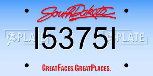 I5375I South Dakota License Plate