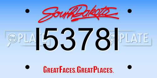 I5378I South Dakota License Plate