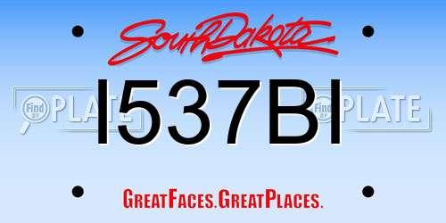 I537BI South Dakota License Plate