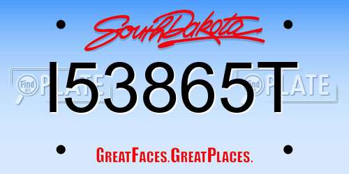 I53865T South Dakota License Plate