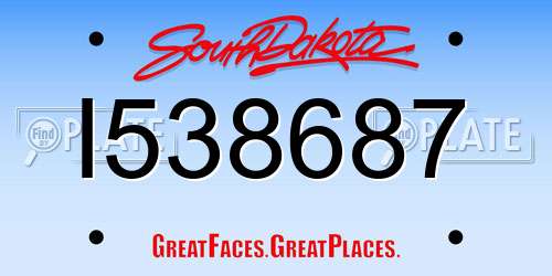 I538687 South Dakota License Plate