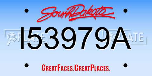 I53979A South Dakota License Plate
