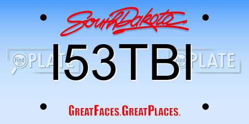 I53TBI South Dakota License Plate