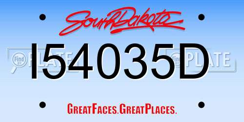 I54035D South Dakota License Plate