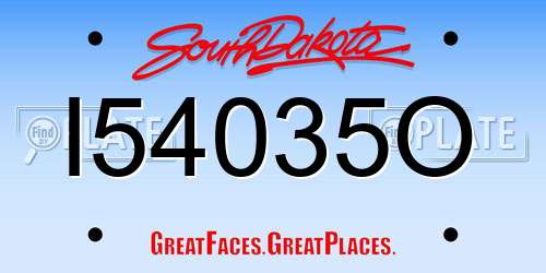 I54035O South Dakota License Plate