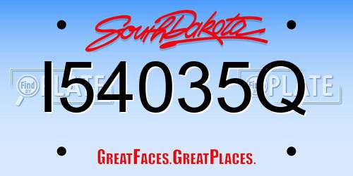 I54035Q South Dakota License Plate