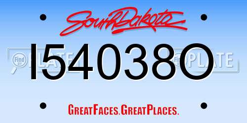 I54038O South Dakota License Plate