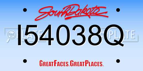 I54038Q South Dakota License Plate