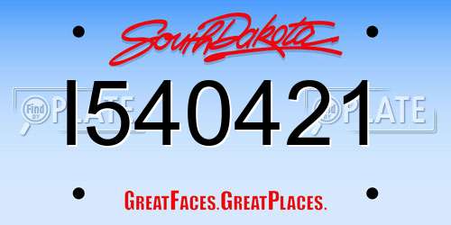 I540421 South Dakota License Plate
