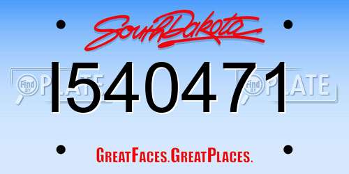 I540471 South Dakota License Plate