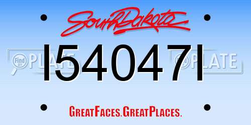 I54047I South Dakota License Plate