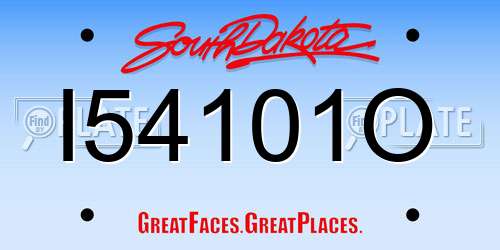 I54101O South Dakota License Plate