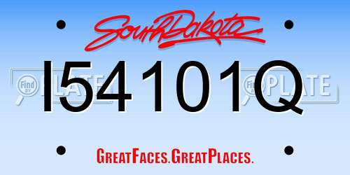 I54101Q South Dakota License Plate