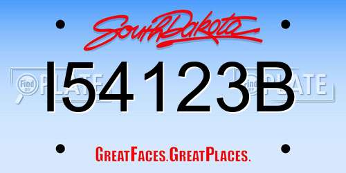 I54123B South Dakota License Plate