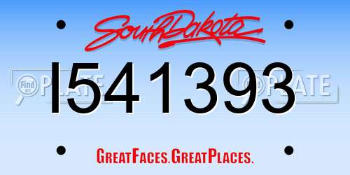 I541393 South Dakota License Plate