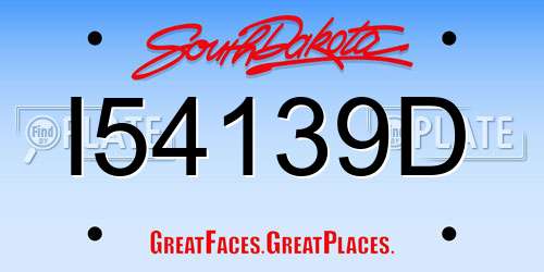 I54139D South Dakota License Plate