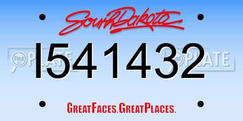 I541432 South Dakota License Plate