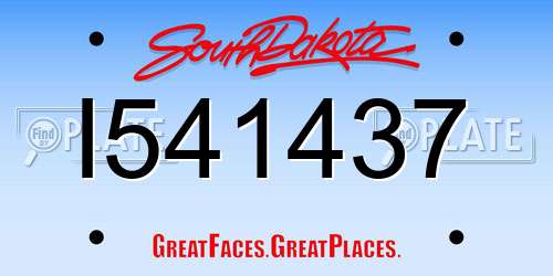 I541437 South Dakota License Plate