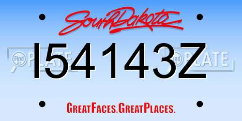 I54143Z South Dakota License Plate