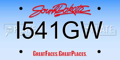 I541GW South Dakota License Plate