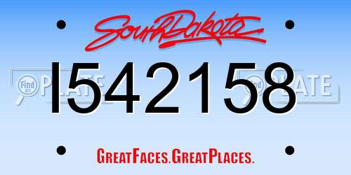 I542158 South Dakota License Plate