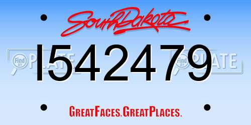 I542479 South Dakota License Plate