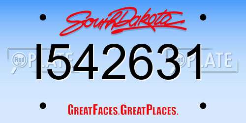 I542631 South Dakota License Plate