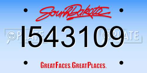 I543109 South Dakota License Plate