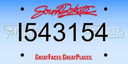 I543154 South Dakota License Plate