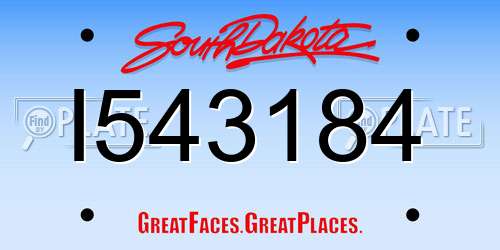 I543184 South Dakota License Plate