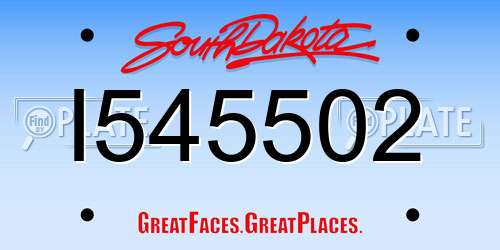 I545502 South Dakota License Plate