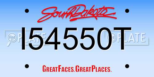 I54550T South Dakota License Plate