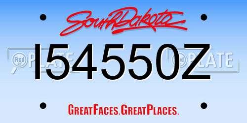 I54550Z South Dakota License Plate