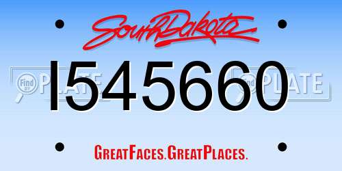 I545660 South Dakota License Plate