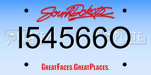 I54566O South Dakota License Plate