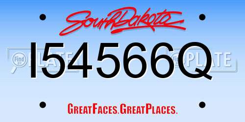 I54566Q South Dakota License Plate