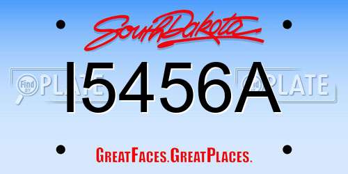 I5456A South Dakota License Plate