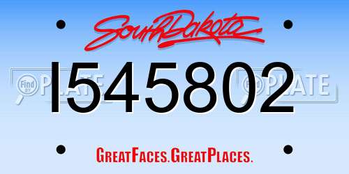 I545802 South Dakota License Plate