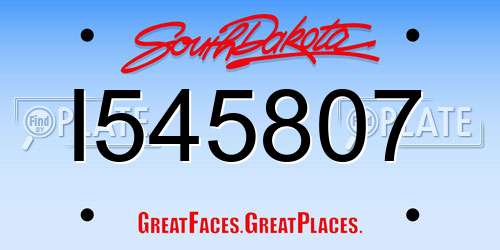 I545807 South Dakota License Plate