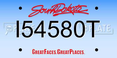 I54580T South Dakota License Plate