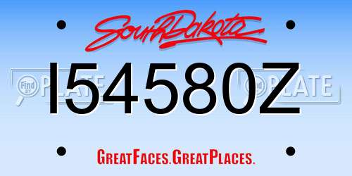 I54580Z South Dakota License Plate