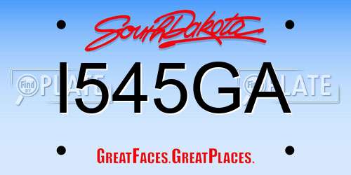 I545GA South Dakota License Plate