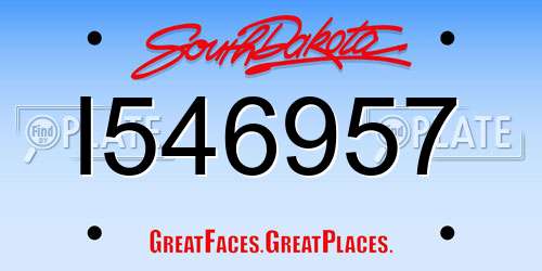 I546957 South Dakota License Plate