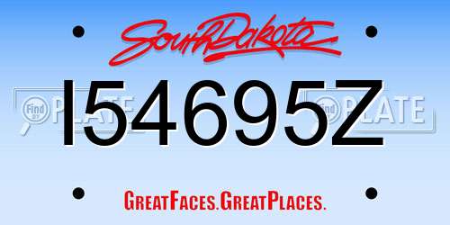 I54695Z South Dakota License Plate