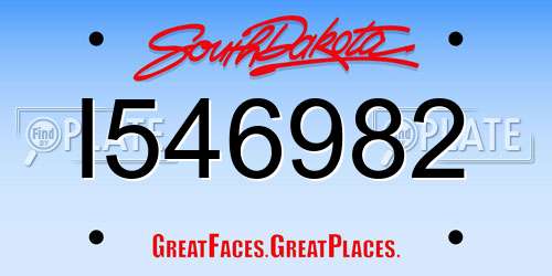 I546982 South Dakota License Plate