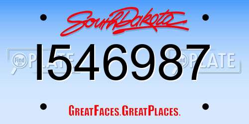 I546987 South Dakota License Plate