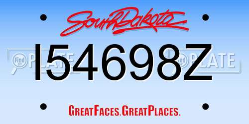 I54698Z South Dakota License Plate