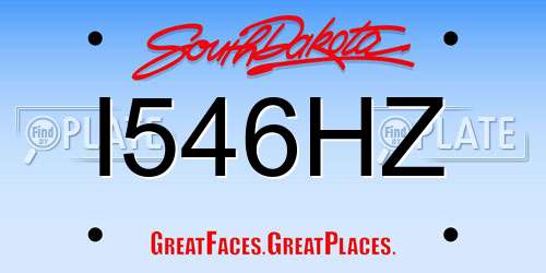 I546HZ South Dakota License Plate