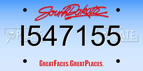 I547155 South Dakota License Plate