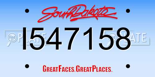 I547158 South Dakota License Plate